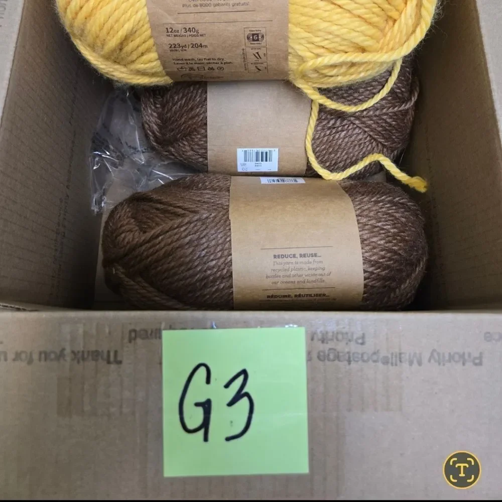 LION BRAND YARNS RE-SPUN QUICK N THICK RECYCLED YARN CIDER 2 SKEINS 12 OZ